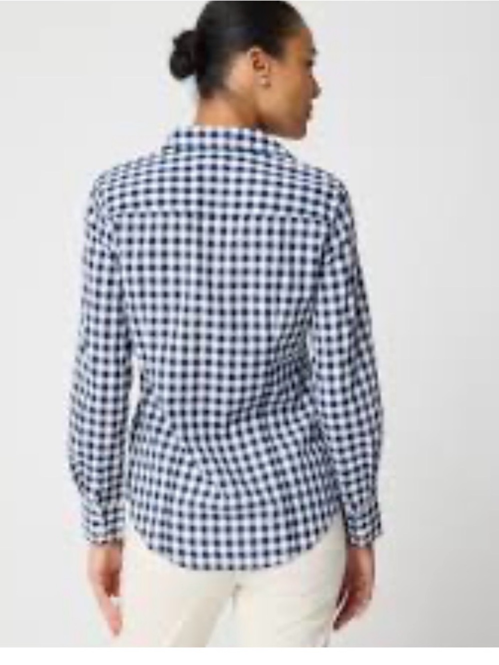 Kut Women’s Navy and White Gingham Button-Up Shirt size xL
